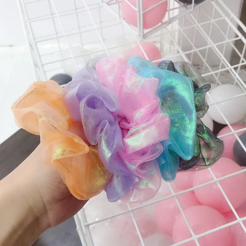 Женские блестки для волос Галстуки блестящие Scrunchies девочек сапоги на резиновой