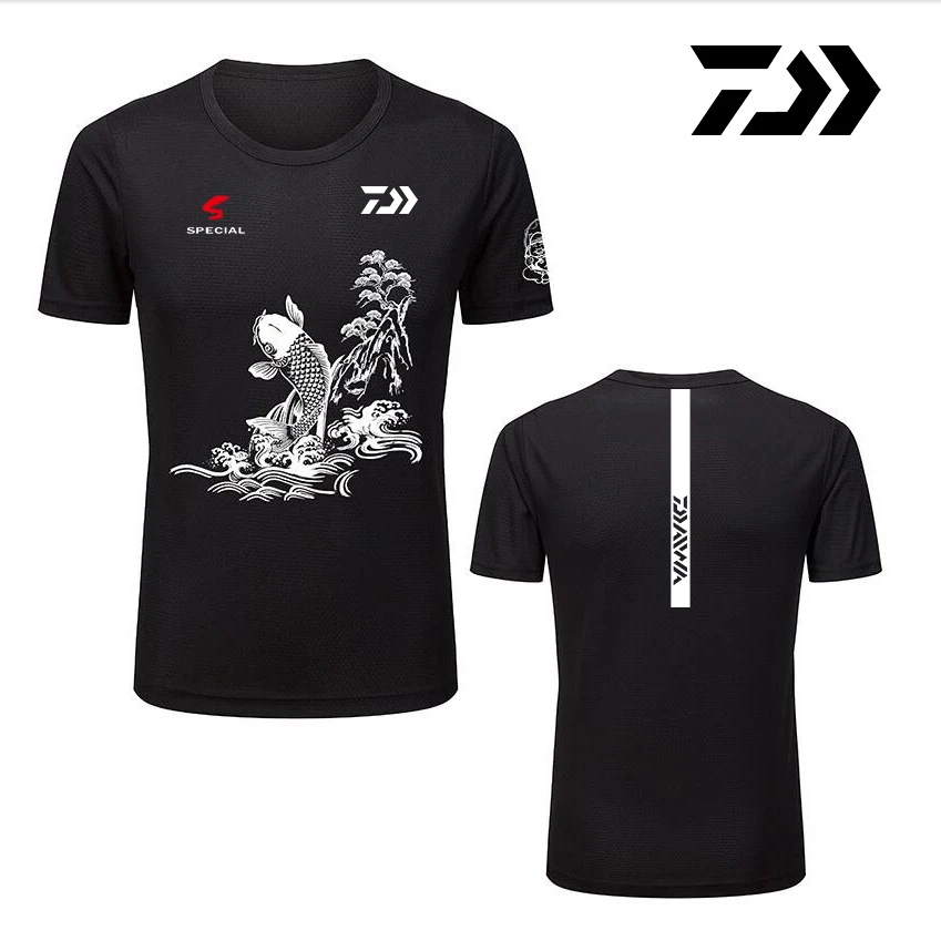 

Summer Daiwa Clothing for Fishing Camouflage Outdoor Fishing Tshirt Breathable Letter Short Sleeve Top Sport Quality Fishing Tee