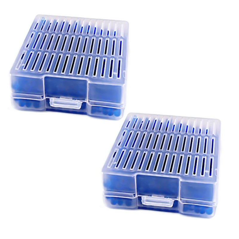 New 2Pcs Silica Gel Desiccant Box Home Essential Object For Wardrobe Camera Bag Keeping Dry Blue Reusable | Дом и сад