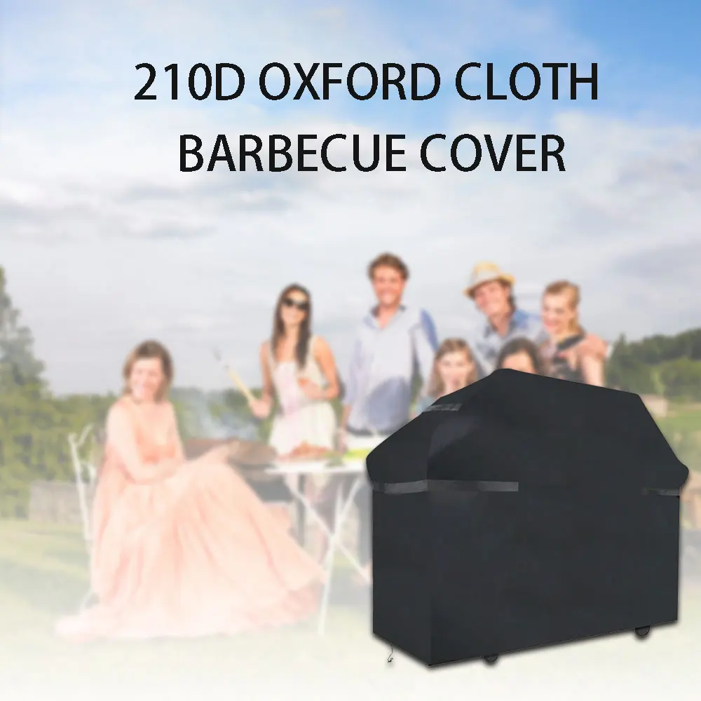 

1Pcs 210D Oxford Cloth BBQ Cover Anti-Dust Waterproof Heavy Duty Charbroil Grill Cover Rain Protective Barbecue Cover Round