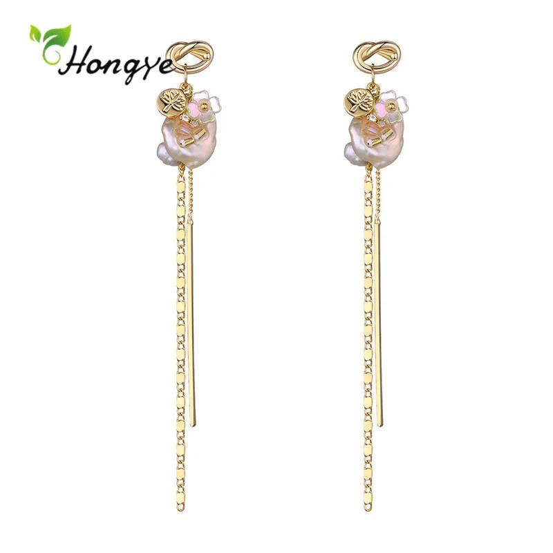 

Серьги-подвески женские с натуральным жемчугом, в стиле ретро