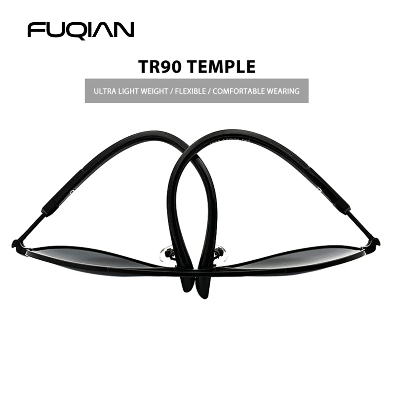 FUQIAN новые стильные поляризационные солнцезащитные очки для мужчин и женщин модные металлические пилота