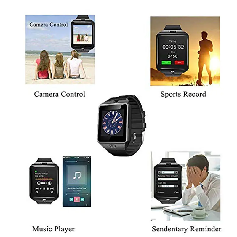 Bluetooth Смарт-часы DZ09 телефон с камерой Sim TF карта Android SmartWatch телефонный звонок браслет часы для Android смартфон
