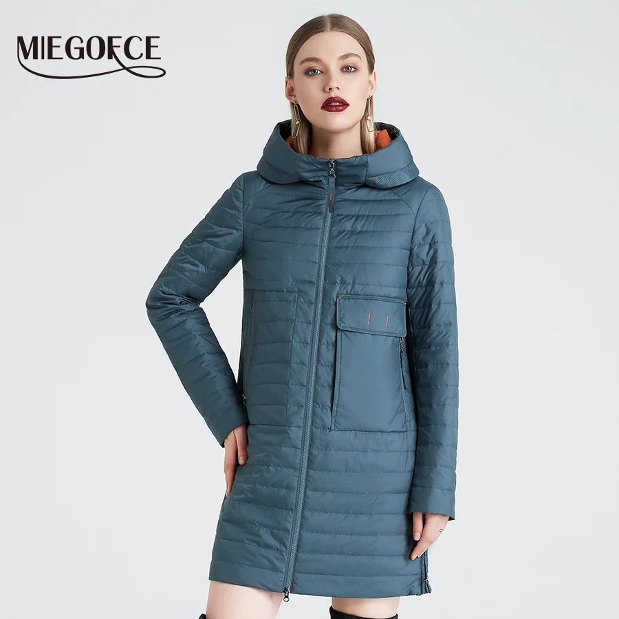  MIEGOFCE 2021 Весна и осень женская куртка c капюшоном женская модная ветрозащитное пальто куртка с большими карманами горячая продажа 