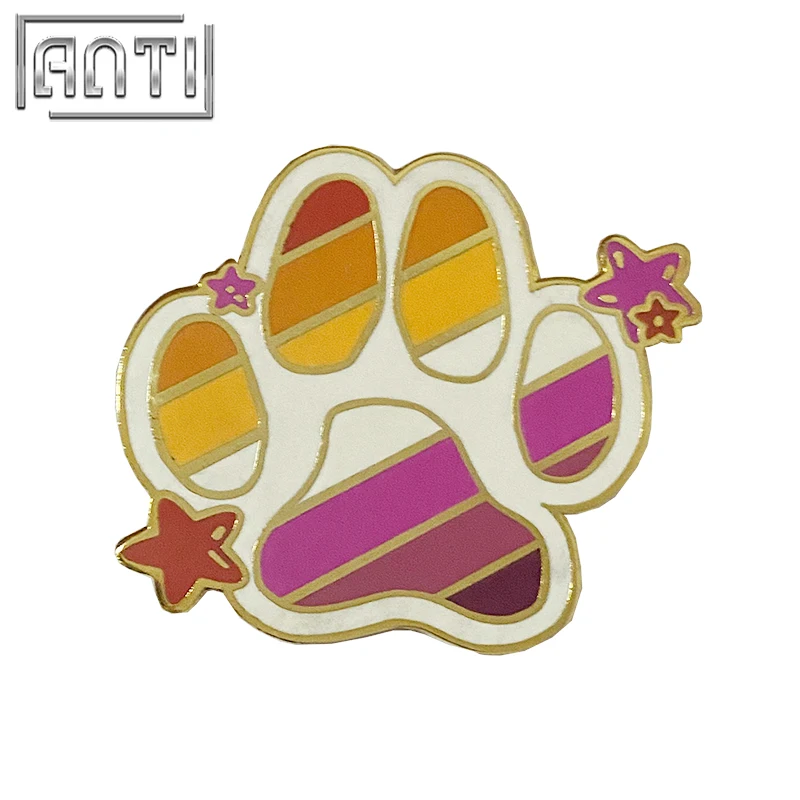 

Wholesale white and yellow red star Cute cartoon animal claw zinc alloy Lapel Pin