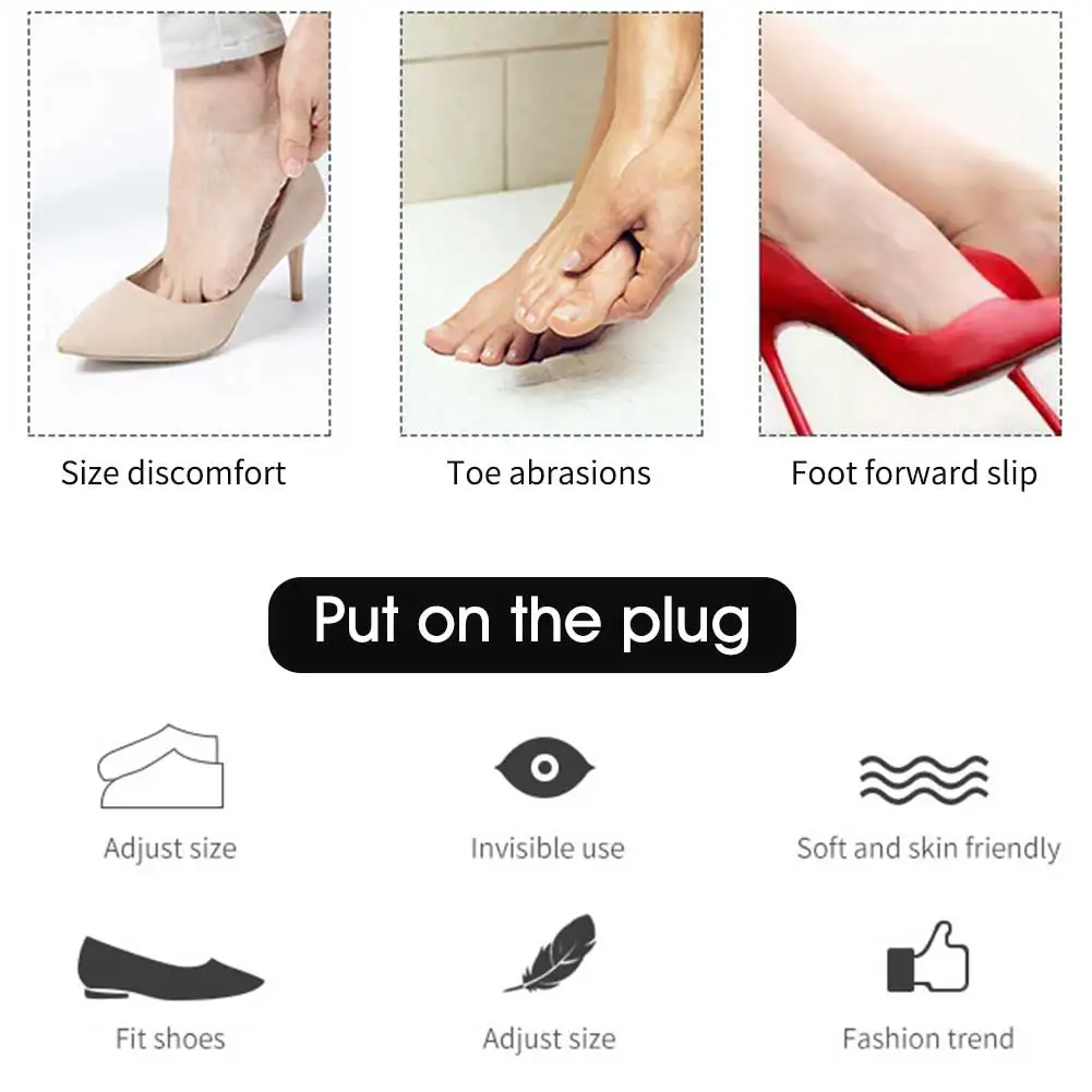 

Soft High Heels Reusable Invisible Breathable Forefoot Pad Pain Relief Cushion Anti Slip Toes Shock Absorption Half Insoles