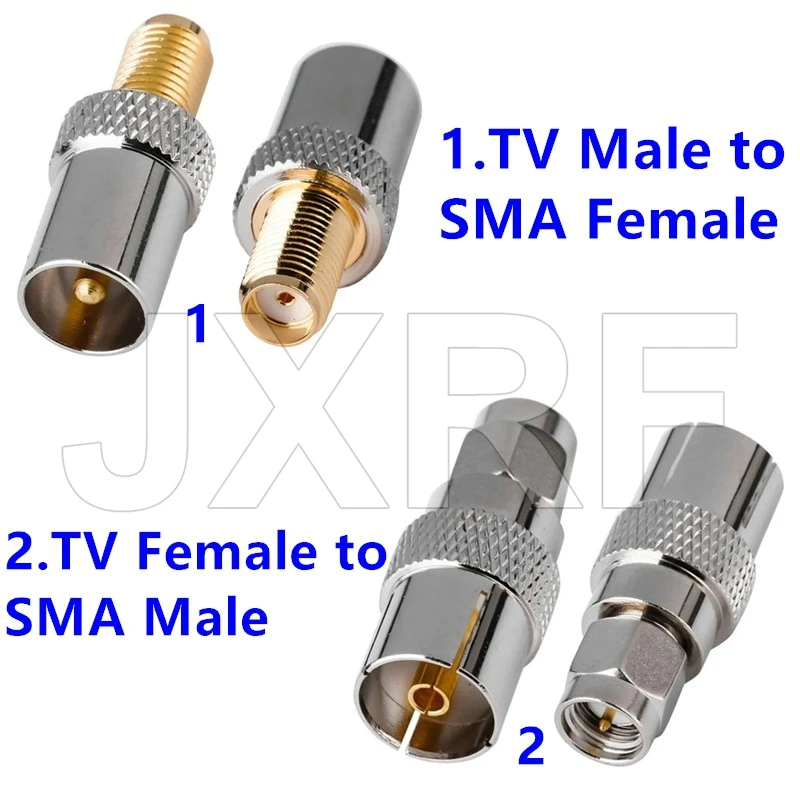 Коннектор JX 2 шт. разъем IEC TV-SMA прямое никелевое покрытие для адаптера антенны DVB-TV
