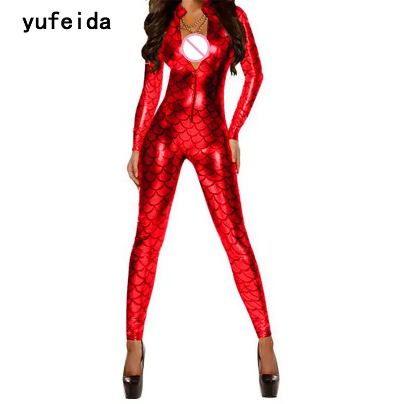 Сексуальные женские боди YUFEIDA комбинезон из искусственной кожи Фетиш-комбинезон