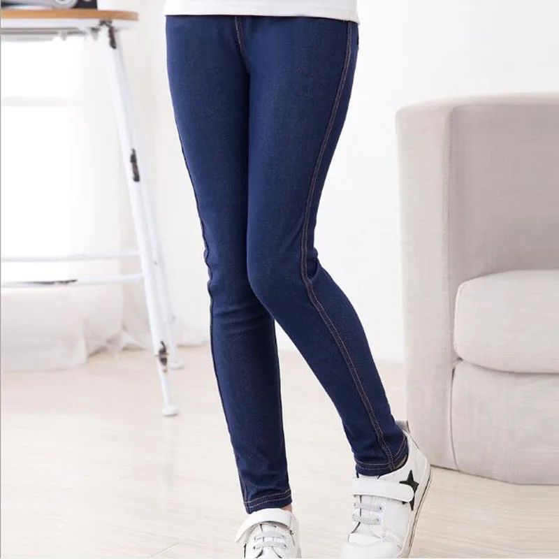 Весенне-осенние штаны для девочек VEENIBEAR леггинсы с имитацией джинсовой ткани