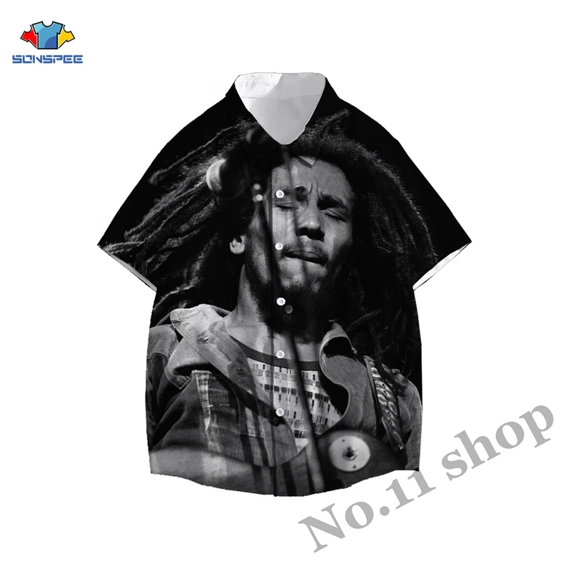 Bob Marley/Гавайский пляжный кардиган Летняя Модная рубашка с короткими рукавами