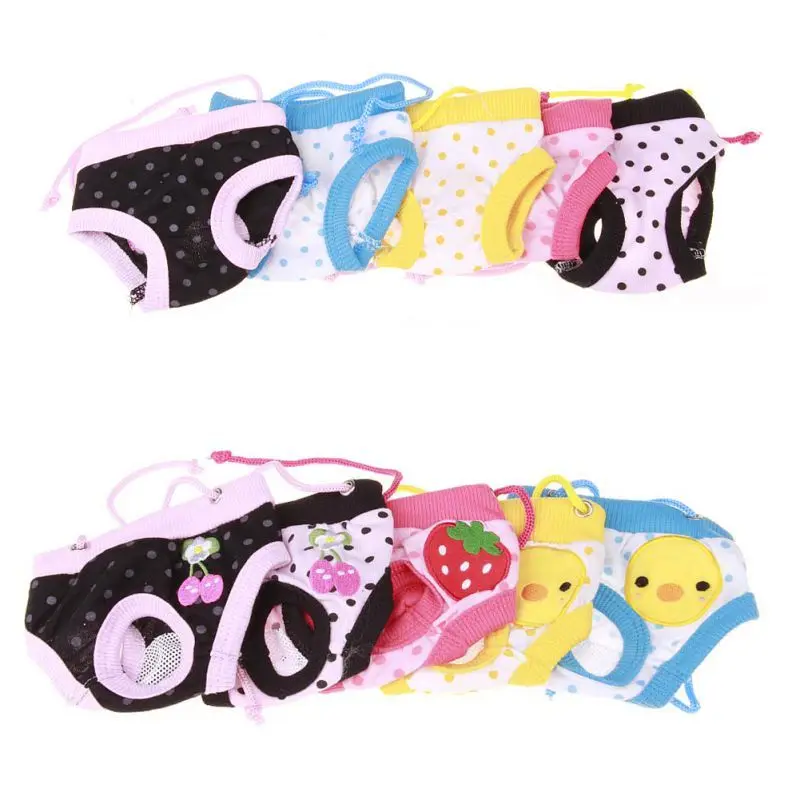 

Pet Physiological Pants Shorts Cute Strawberry Decoration Washable Reusable Underwear Pants Pet Healthy Soft Diapers