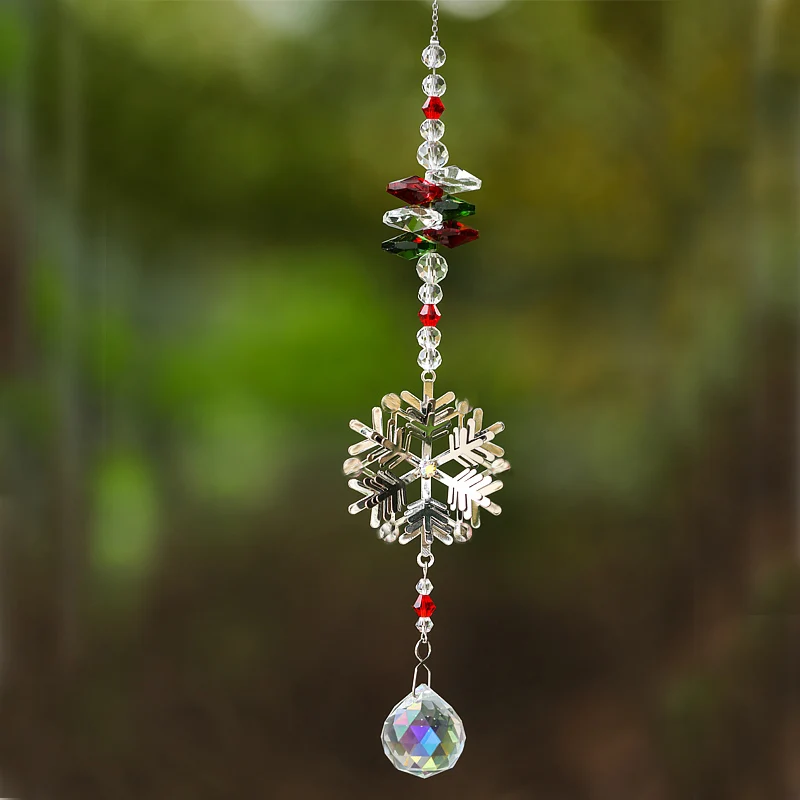 Рождественская Снежинка Хрустальная Подвесная лампа радужная коллекция