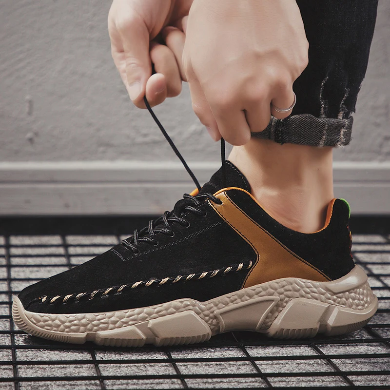 Модная мужская повседневная обувь из натуральной кожи Высококачественная