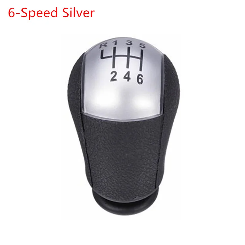 6-Speed Silver 5/6 ручка переключения передач для Ford Focus Fiesta MK6 Mondeo MK3 III Transit C-MAX S-MAX Vites Topuzu Galaxy ручка переключения передач POMO - Название цвета: 6-Speed Silver