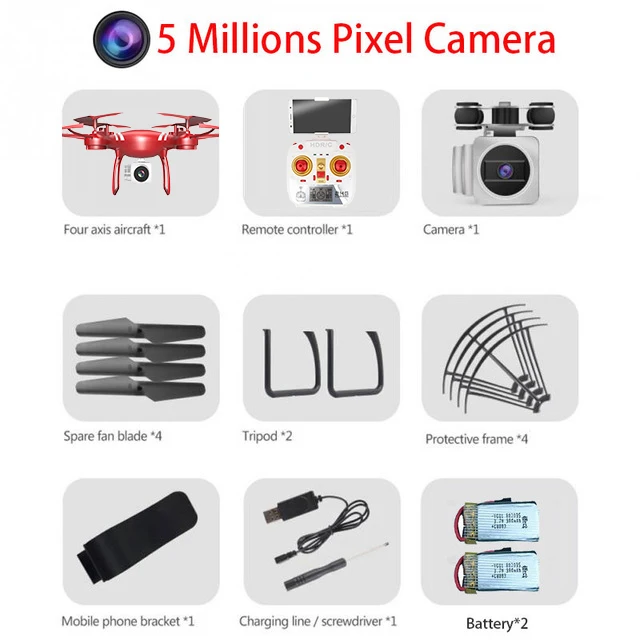 Red 500W Camera 2B RC WI-FI с видом от первого лица Квадрокоптер 4K HD Камера Дрон профессиональной воздушной видео 6 Axis Gyro 4 Каналы р/у вертолет Квадрокоптер с высокой фиксацией - Цвет: Red 500W Camera 2B