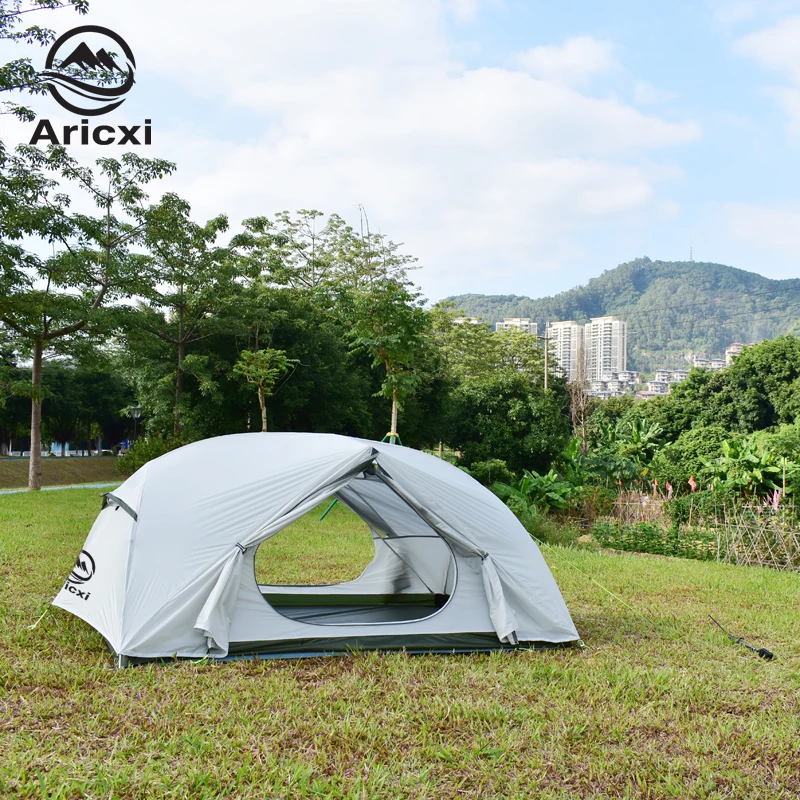 Billig Aricxi 4 Saison Camping Zelt 20D Nylon Fabic Doppel Schicht Wasserdichte Zelt Für 2 Personen