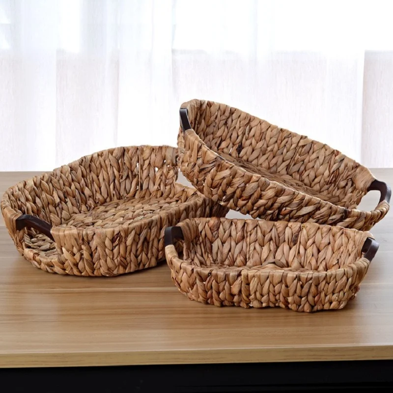 Корзина для приема пищи из ротанга ручной работы плетеная корзина хранения