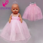 Кукла для новорожденных, 43 см, розовое платье невесты, 18 дюймов, американская ОГ, платье для девочек с короной, детские игрушки