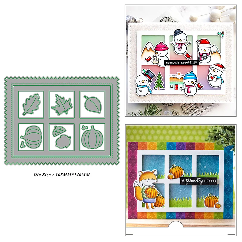 

Window Shaped Frame Pumpkin Metal Cutting Dies for DIY Scrapbook Album Paper Card Decoration Crafts Embossing 2021 New Dies