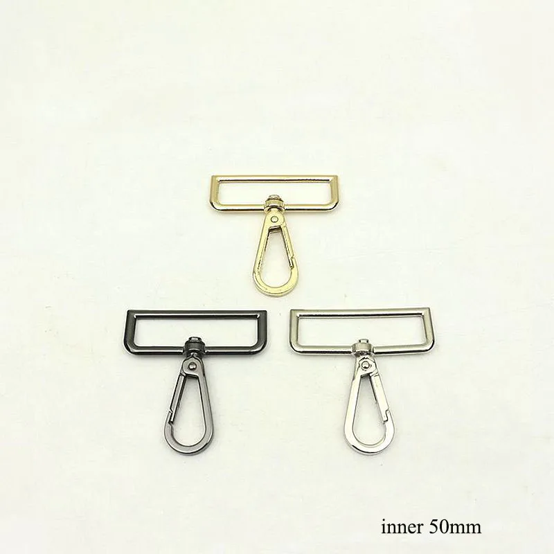 

5Pcs 50mm Brass Metal Bag Buckle Carbines Swivel Lobster Clasp Snap Hook Key Chain Strap Leather Handbag Hardware Accessory