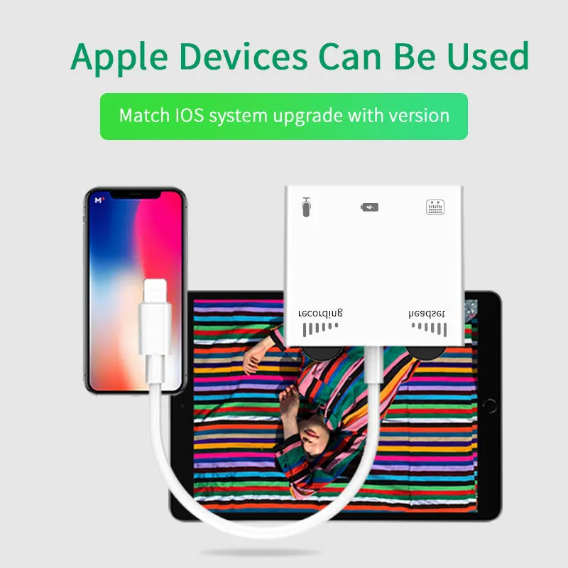 Адаптер для сетевой трансляции iPhone Lightning звуковая карта Аудио гарнитура микрофон