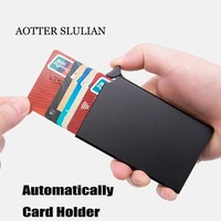 rfid aluminium alloy id credit card holder unisex business cardholder cash card pocket box antitheft wallet passport holder case