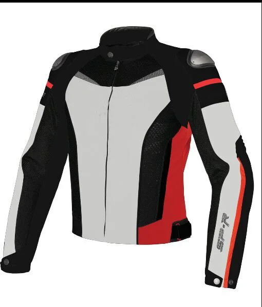 

NEW SUPER SPEED Titanium Super Speed Textile Dain Jacket Black/White/Red Motorcycle jacket