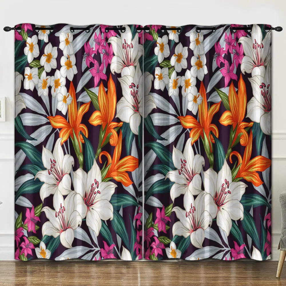 Цветы Растения узор перфорированная спальня гостиная украшение занавеска фон