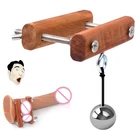 Мужское тяжелое кольцо для мошонки, подвеска для яиц, деревянная клипса для удержания мошонки, втулка для пениса с замком, кольцо для петуха, секс-игрушки для взрослых