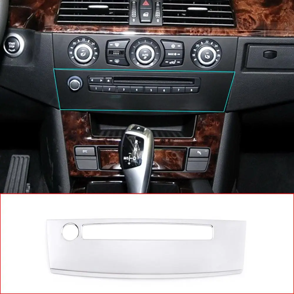 

Для BMW 5 серии E60 2004-2010 ABS Серебряная пластиковая консоль Регулировка громкости панель управления отделка интерьера автомобильные аксессуар...