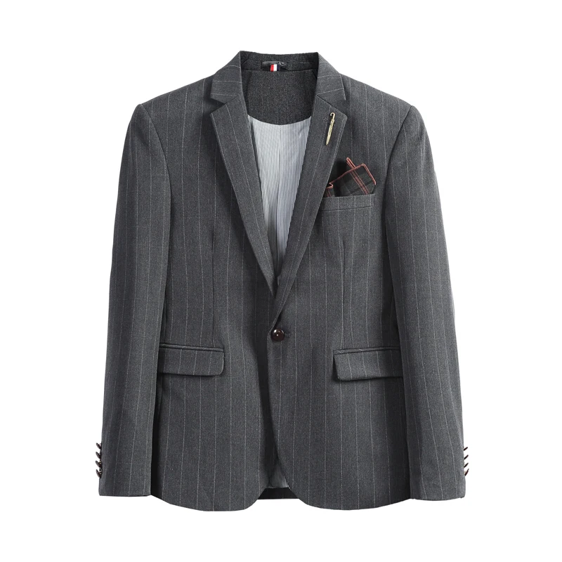 

luxury stripe Classic Men Suit 3 Pcs Tuxedo Peak Lapel Groomsmen Wedding Suits Set Fashion Men Business Blazer Jacket+Pants+Vest