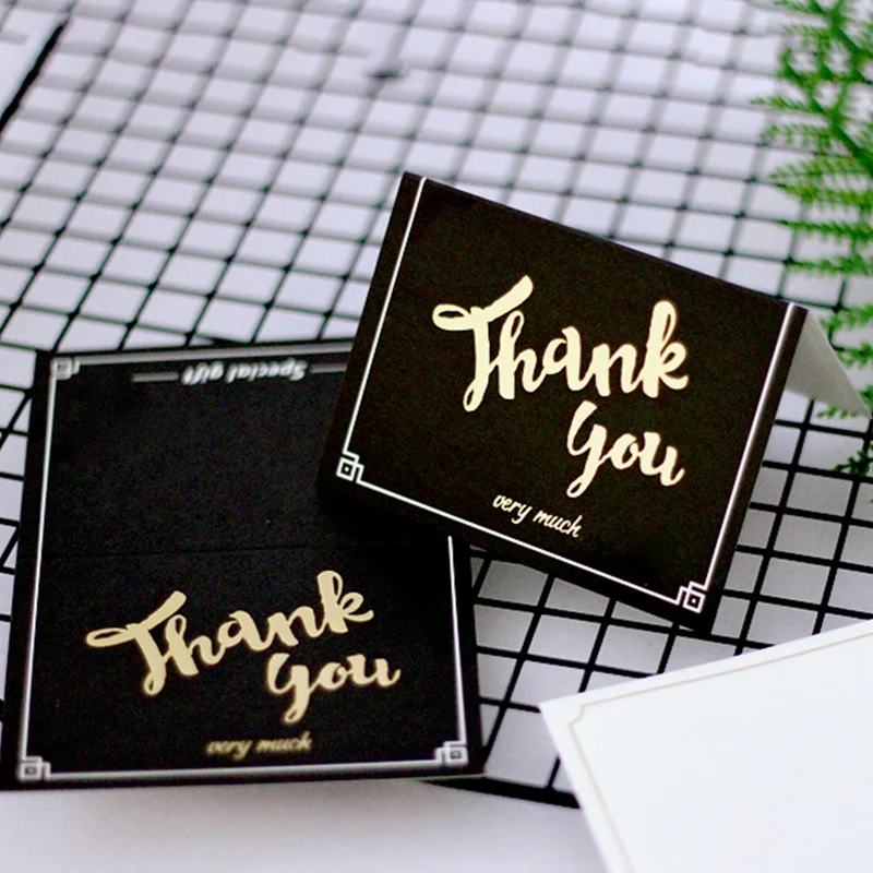

10Pcs/Pack European Style Bronzing Universal Blessing Card Birthday Cards Thank Card Gift Label Cards
