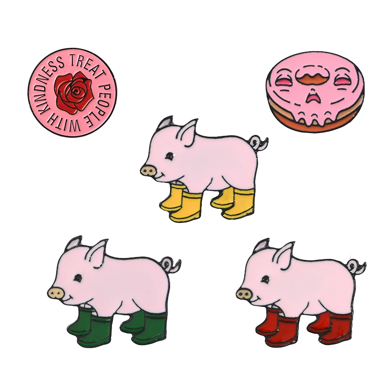 Новинка Свинья эмаль булавки отворот значок брошь|Броши| |