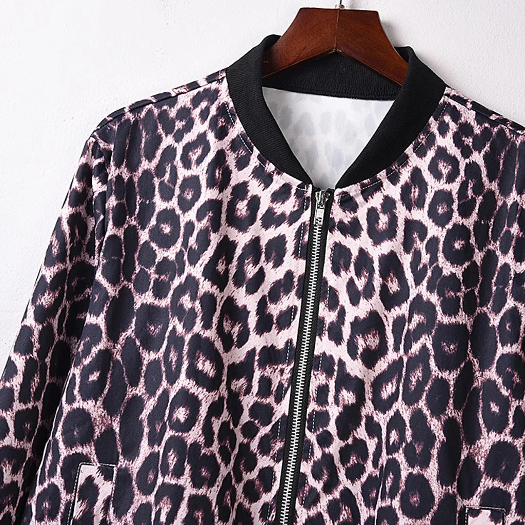 Сексуальные леопардовые повседневные куртки для женщин весенне-осенняя Базовая