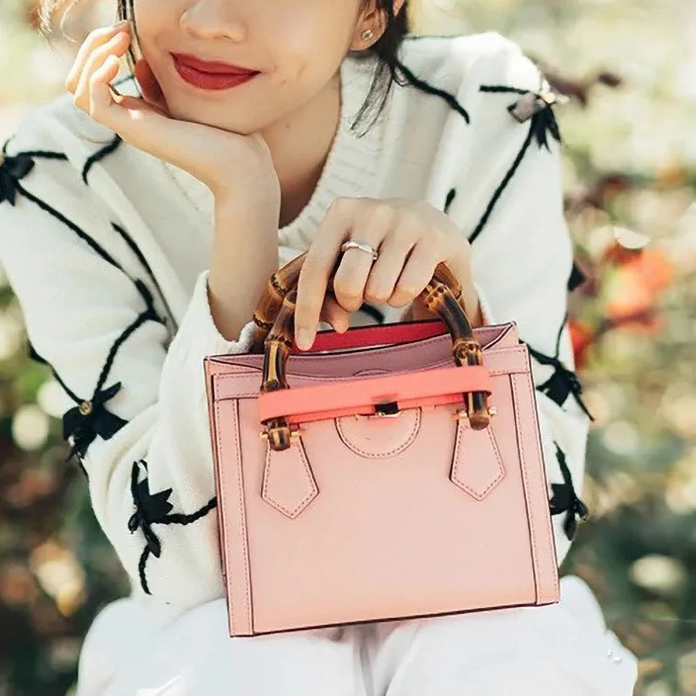 

2021 Bamboo Bag Women Shoulder Bag Fashion Luxury Brand Designer Style Ladies Handbag Genuine Leather