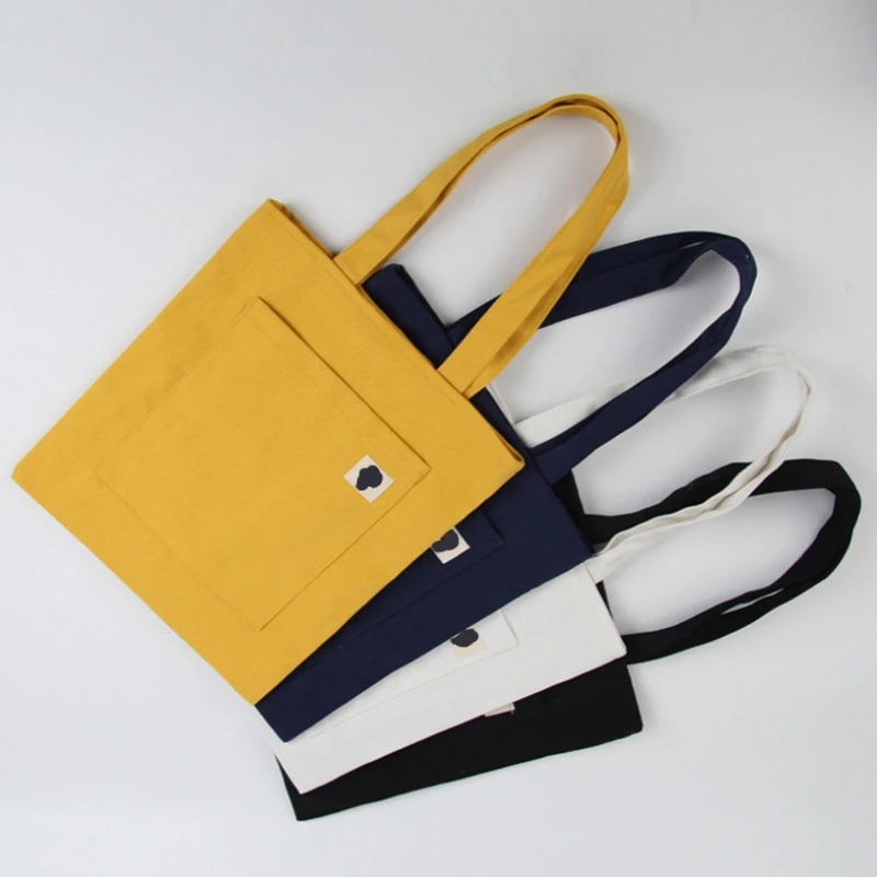 

Tote Bag Canvas Foldable Shopping Bag Women Female Daily Use Large Capacity Grocery Shopper Bag Reusable Handbag Portable Bag