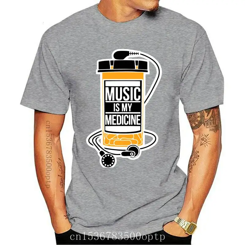 

New Music is my medicine T-shirts Japan Sleeve Classic 2021 Coming Men Summer T Shirt Classic Sweatshirts Crewneck Pure Mcgregor