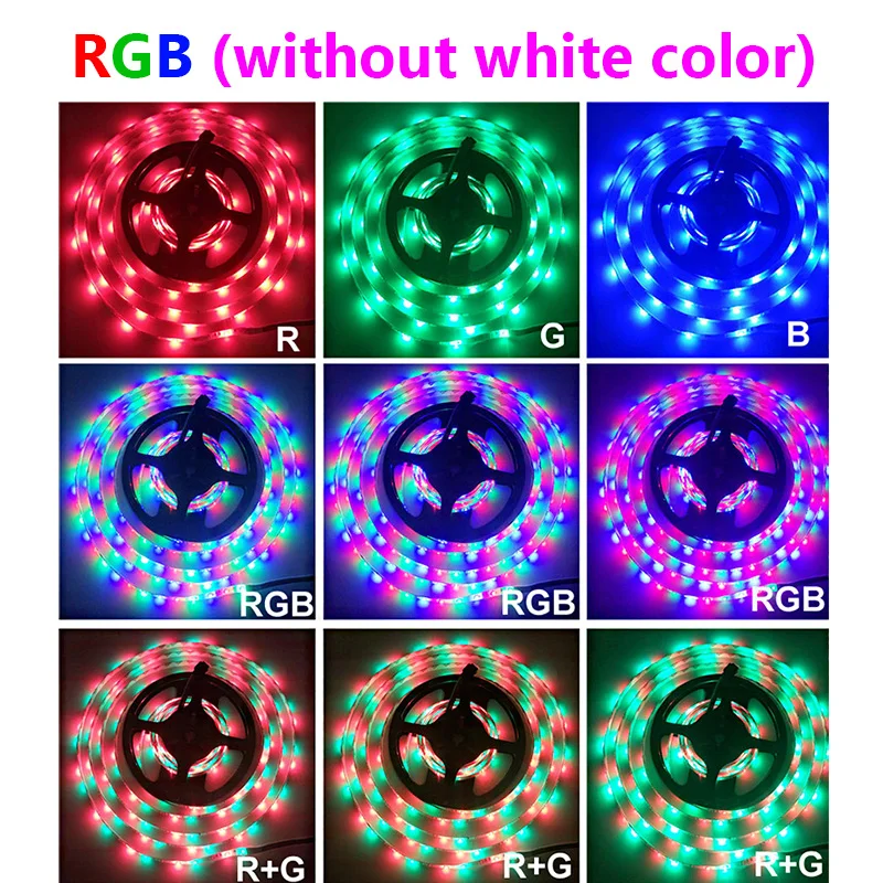 Лента светодиодная RGB 5 м 10 15 20 30 SMD 2835 12 В постоянного тока без водонепроницаемой