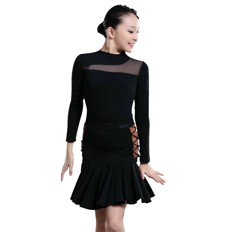 

2020 Latin Dance Suit Tops+Skirts Chindren Vestidos De Baile Girls Cha Cha Dress Dancing Exam Clothing Set Kids Costume BI562
