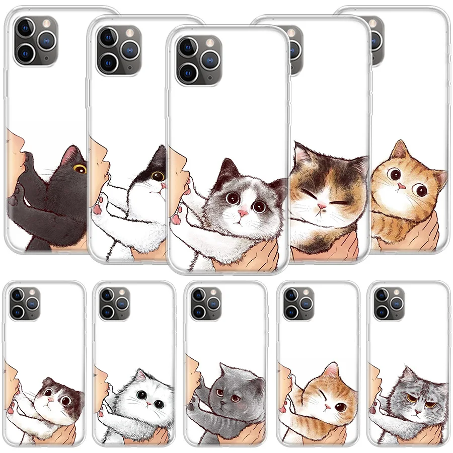 

Kiss Cat Cute Kitten Cartoon Phone For Apple Iphone 14 12 13 Pro Max Mini 11 8 7 Plus 6 6S X XS XR Case 5 5S SE 2020 Shell Cover