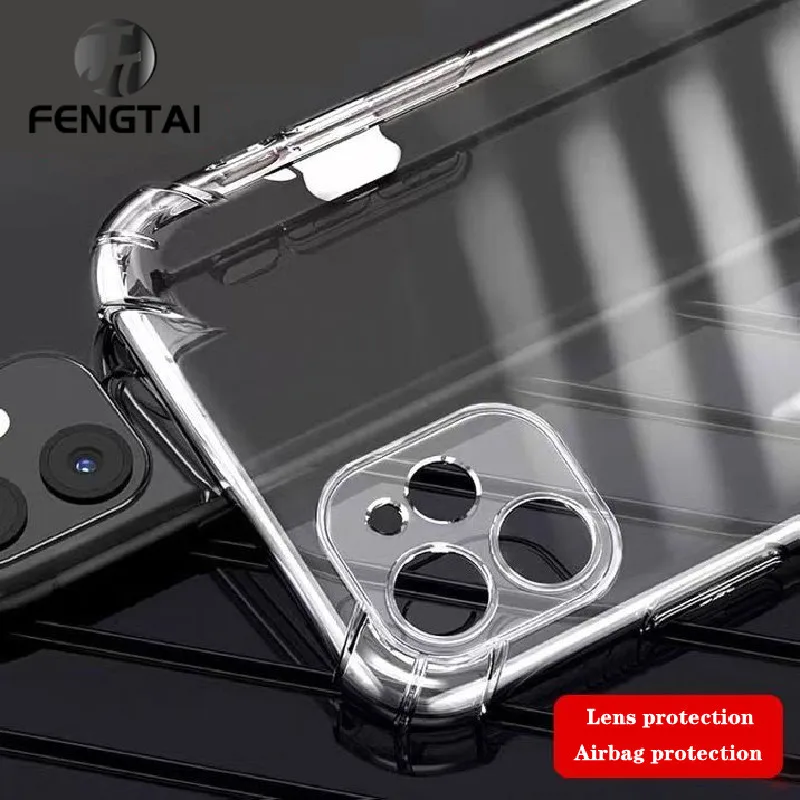 

Luxury Airbag Shockproof Case for IPhone 11 Shell 12 Pro Max Mini Phone Case Transparent Silicone Camera Protector Iphone11shell