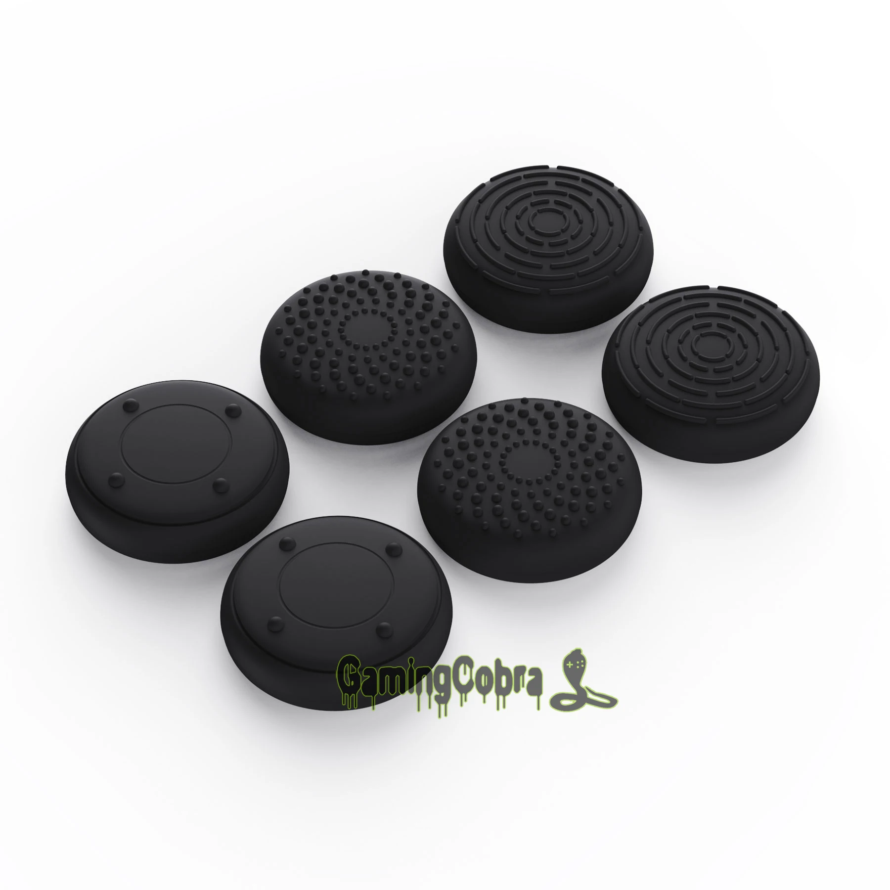 Противоскользящий силиконовый мягкий резиновый чехол PlayVital 3D с 6 колпачками для