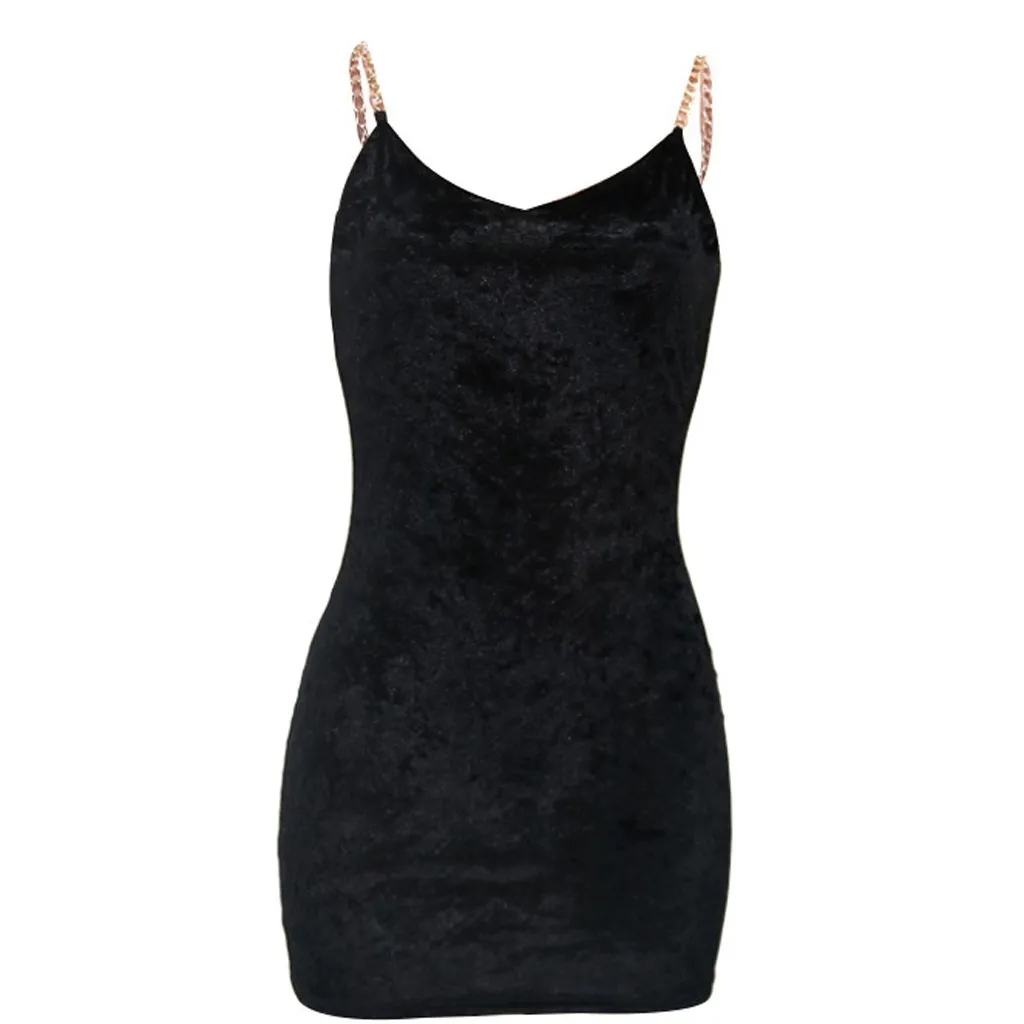 

Women Sleeveless Sequin Evening Party Dress Fashion V-neck Solid Spaghetti Straps Bodycon Mini Dress Sexy Night Club Tunic#J30