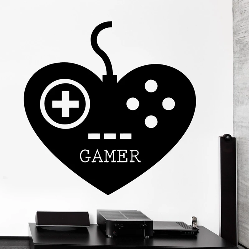 Наклейка на стену с изображением сердца для игры в видеоигры игровая комната