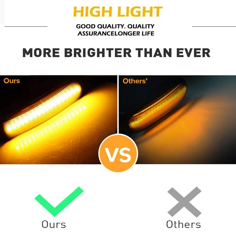 2 шт. Серебристые линзы Янтарный светодиодный сигнал поворота динамические