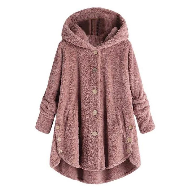 Женское пальто большого размера из искусственного меха длинное пушистое с