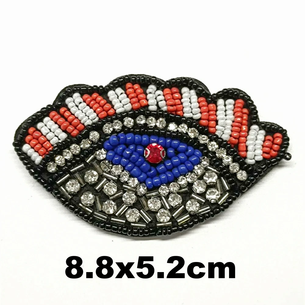 

embroidery beaded eyes embroideried patches for clothing DE-3298