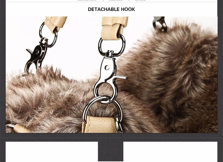 

New Handbags Designer Faux Rabbit Fur Brand Female Messenger Bag Fashion Casual Women Shoulder Tote Bags Plush