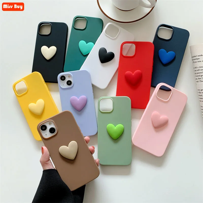 

Love Heart Matte Soft TPU Back Cover For Samsung galaxy S21 Ultra S20 FE S10 5g S9 S8 Plus S6 S7 edge Case Slim Shockproof Capa
