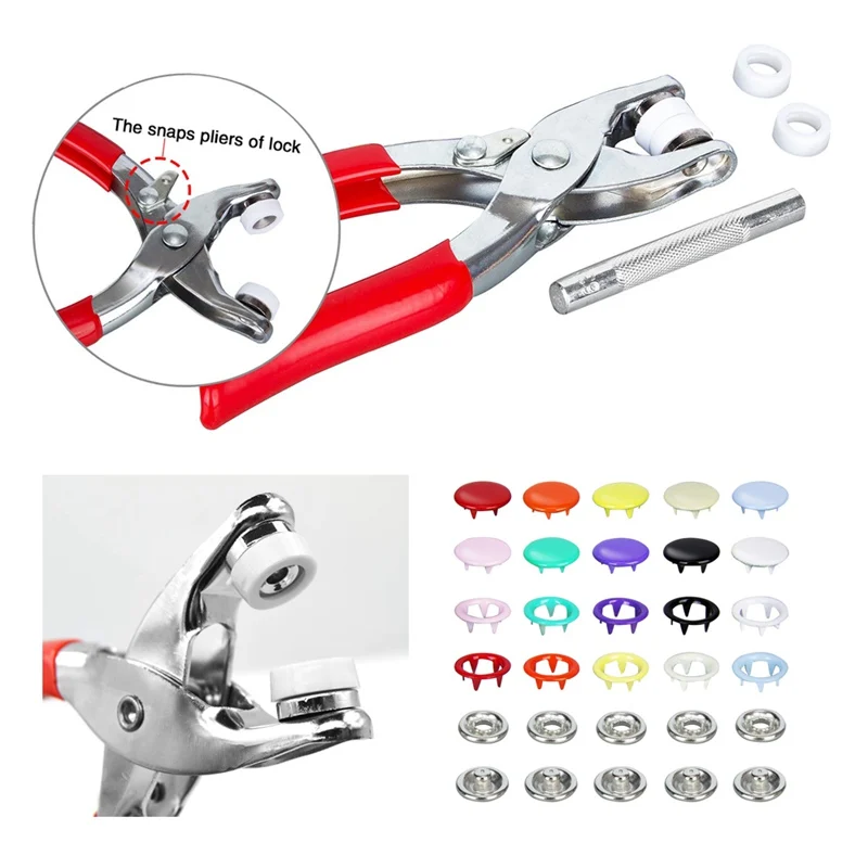 Красочные металлические застежки пресс шпильки полимерные кнопки с инструмент